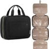 BAGSMART Toiletry Bag Travel Bag with Hanging Hook, Water-resistant Makeup Cosmetic Bag Travel Organizer for Accessories, Shampoo, Full Sized Container, Toiletries
