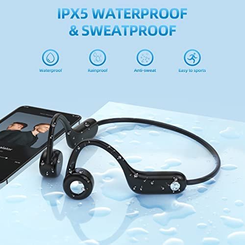 CHENSIVE Bone Conduction Headphones Open Ear Headphones Wireless Bluethooth 5.2 Sport Headphones Earbuds Waterproof with Built-in Mic for Workouts, Running, Cycling, Driving - Image 3