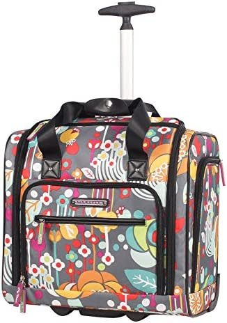 Lily Bloom Designer 15 Inch Carry On - Weekender Overnight Business Travel Luggage - Lightweight 2- Rolling Wheels Suitcase - Under Seat Rolling Bag for Women (Bliss)