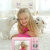 Digital Camera, FHD 1080P Digital Point and Shoot Camera for Kids 44MP Vlogging Camera with Anti Shake 16X Zoom, Compact Kids Camera Small Camera for Boys Girls Teens Students Seniors- Pink - Image 2