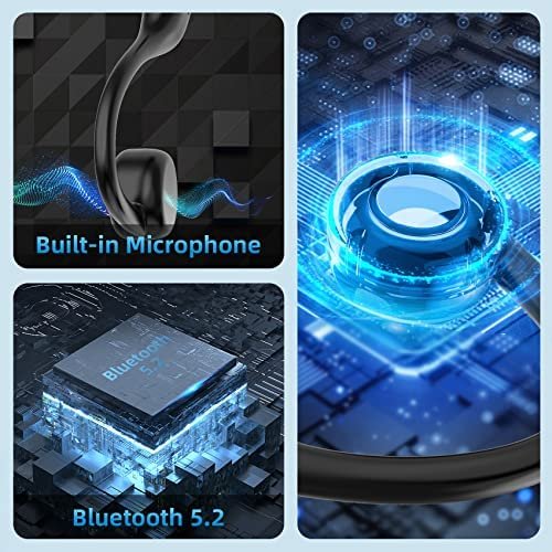CHENSIVE Bone Conduction Headphones Open Ear Headphones Wireless Bluethooth 5.2 Sport Headphones Earbuds Waterproof with Built-in Mic for Workouts, Running, Cycling, Driving - Image 2
