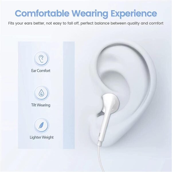 2 Packs Apple Earbuds for iPhone Headphones Wired Earphones [Apple MFi Certified](Built-in Microphone & Volume Control) Noise Isolating Headsets for iPhone 13/12/11/XR/XS/X/8/Support All iOS System - Image 3