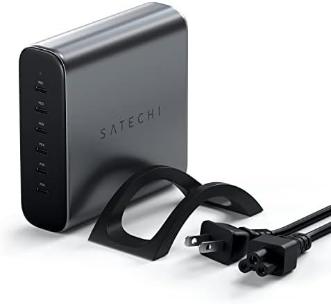 Satechi 200W 6-Port GaN Charger - 2X 140W USB-C and 4X USB-C, Fast Charging Travel Station for Apple and Most Thunderbolt Devices