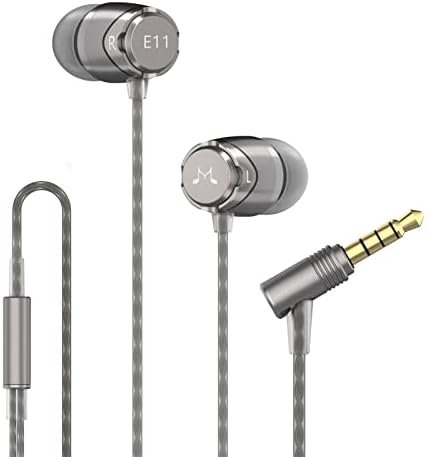 SoundMAGIC E11 Wired Earbuds No Microphone HiFi Stereo Earphones Noise Isolating in Ear Headphones Powerful Bass Tangle Free Cord Gunmetal
