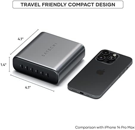 Satechi 200W 6-Port GaN Charger - 2X 140W USB-C and 4X USB-C, Fast Charging Travel Station for Apple and Most Thunderbolt Devices - Image 7