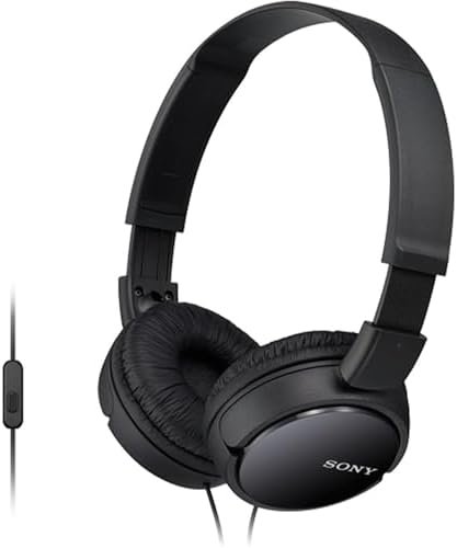 Sony ZX Series Wired On-Ear Headphones with Mic, Black MDR-ZX110AP
