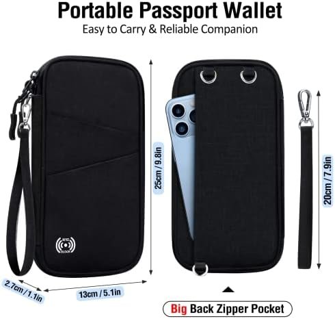 BKNOOU Passport Holder Family Rfid Blocking Travel Document Organizer,Travel Passport Wallet Waterproof Multiple Passport Holder for Traveling,Passport Organizer for Men Women - Image 8