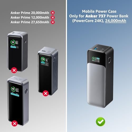 Carrying Case for Anker 737 Power Bank (PowerCore 24K), Portable Travel Storage Bag for Anker 737 24,000mAh Power Bank with Extra Mesh Pocket,power bank Protective Case, Oxford Fabric(Case Only) - Image 2