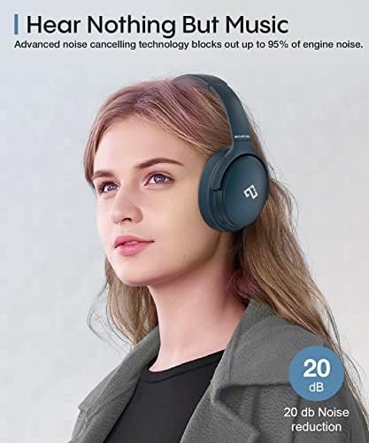INFURTURE Active Noise Cancelling Headphones, H1 Wireless Over Ear Bluetooth Headphones, Deep Bass Headset, Low Latency, Memory Foam Ear Cups,40H Playtime - Image 2