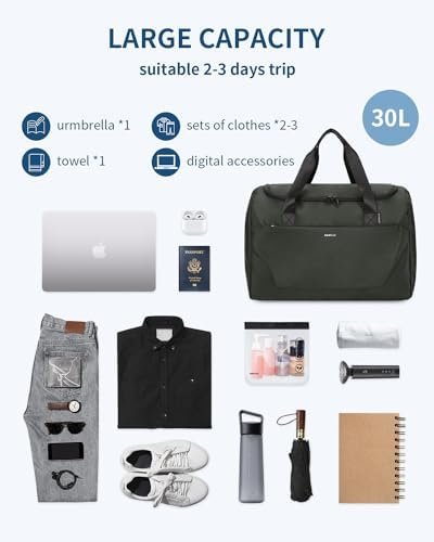 ECOHUB 18x14x8 For Spirit Airlines Personal Item Bag Foldable Travel Duffel Bag Travel Essentials Carry on Luggage Gym bag Weekender Overnight Bags Hospital Bags for Women and Men (Grey) - Image 4