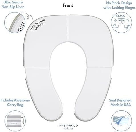 Travel Potty Seat, Ultra Compact, Ultra Non-Slip, Seat Made in USA, No-Pinch Locking Hinges, Easy to Clean, Included Carry Bag - Image 4