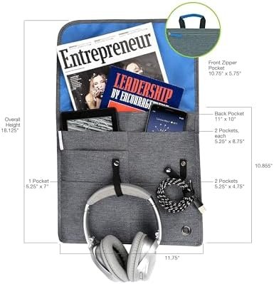 So-Mine Airplane Pocket Organizer | In Flight Seat Back Organizer Bag | Commuter Essential Travel Bag | Media Pouch For Flying | Travel Gift | Attaches To Luggage - Image 6