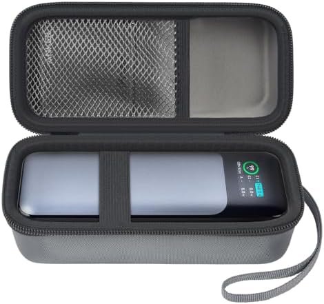 Case Compatible with Anker 737/735/ 736/717 USB-C Portable Charger Power Bank, Fast Foldable Wall PowerBank Bag for GaN Prime Nano II AC Adapter, Powercore Pocket for Lights Cable (Grey)