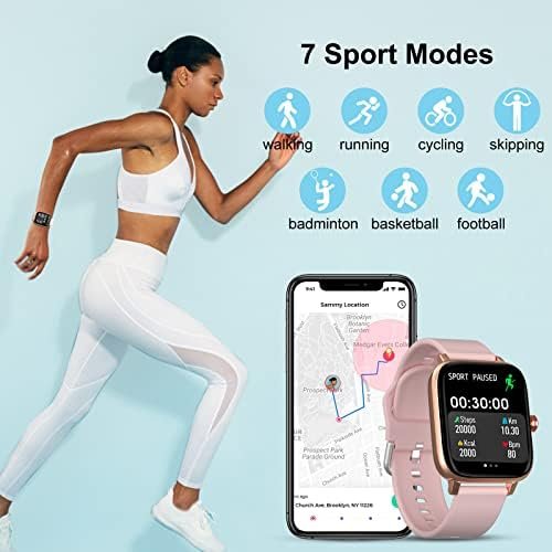 Smartwatch with Full Touch Screen, Text & Call, GPS, Sports Modes for Android & iOS - Pink - Image 3