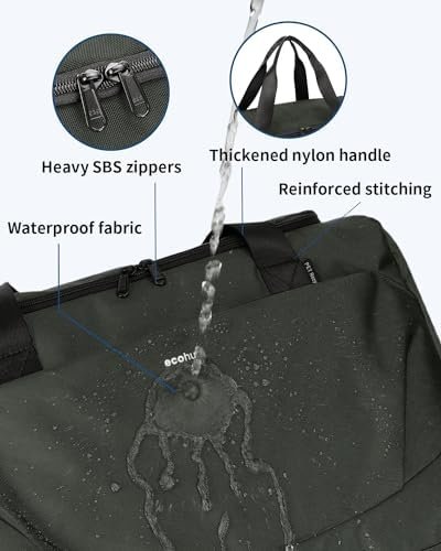 ECOHUB 18x14x8 For Spirit Airlines Personal Item Bag Foldable Travel Duffel Bag Travel Essentials Carry on Luggage Gym bag Weekender Overnight Bags Hospital Bags for Women and Men (Grey) - Image 6