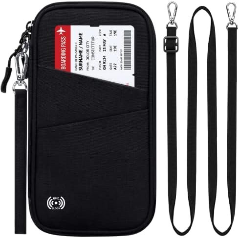 BKNOOU Passport Holder Family Rfid Blocking Travel Document Organizer,Travel Passport Wallet Waterproof Multiple Passport Holder for Traveling,Passport Organizer for Men Women