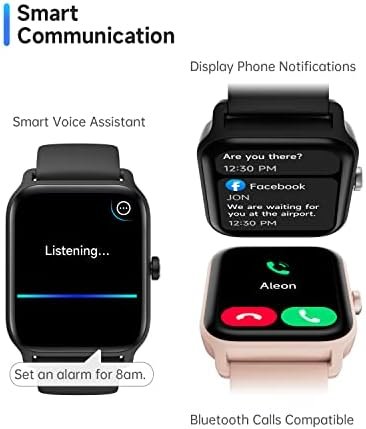 Smart Watch for Men Women Alexa Built-in, 1.8" IP68 Waterproof Fitness Watch with Call Function, Heart Rate & Sleep Monitor, 100 Sport Modes Fitness Tracker Android iOS Compatible - Image 2