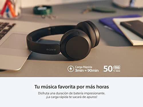 Sony WH-CH520 Best Wireless Bluetooth On-Ear Headphones with Microphone for Calls and Voice Control, Up to 50 Hours Battery Life with Quick Charge Function, Includes USB-C Charging Cable - Black - Image 3