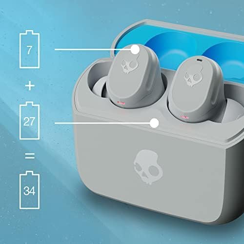 Skullcandy Mod In-Ear Wireless Earbuds, 34 Hr Battery, Microphone, Works with iPhone Android and Bluetooth Devices - Grey/Blue - Image 4