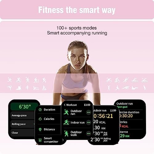 Smart Watch for Women Men, with Bluetooth Calling Alexa Built-in, 1.8" HD Screen Smartwatch with Blood Oxygen Heart Rate Sleep Monitor, 100 Sports Modes for iPhone Android Phones - Image 4