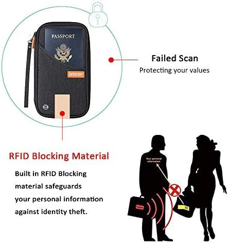 defway Passport Holder Travel Wallet - Family Passport Holder of 4, RFID Blocking Passport Wallet for Men Women, Travel Essentials for Flying, BLACK - Image 2