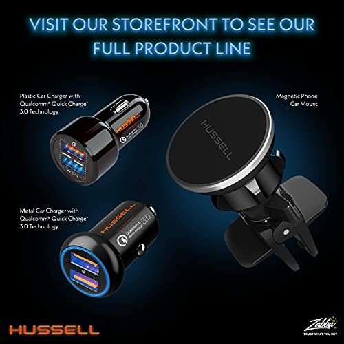 Hussell Car Charger Adapter - 3.0 Portable USB w/Fast Charge Technology & Dual Ports - Compatible w/Apple iPhone, Android, Tablet or Other USB Device - White Elephant, Stocking Stuffers - Image 9
