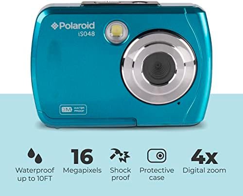 Polaroid IS048 Waterproof Instant Sharing 16 MP Digital Portable Handheld Action Camera, Teal - Image 2