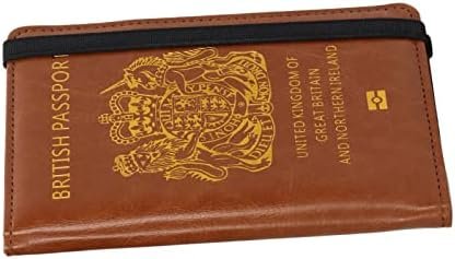 Passport Wallet, Brown United Kingdom Passport Multifunction Card Holder for Business - Image 3