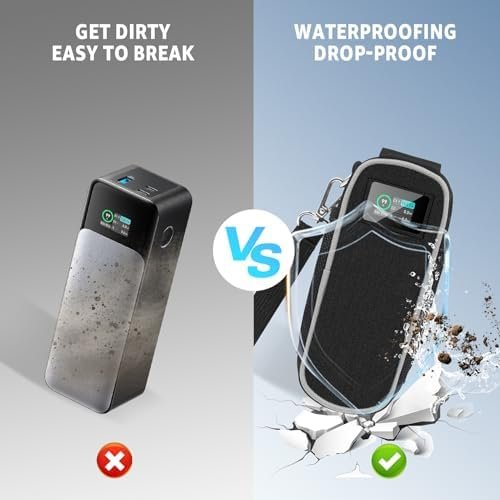 Carrying Case for Anker 737 Power Bank (PowerCore 24K), Portable Travel Storage Bag for Anker 737 24,000mAh Power Bank with Extra Mesh Pocket,power bank Protective Case, Oxford Fabric(Case Only) - Image 4