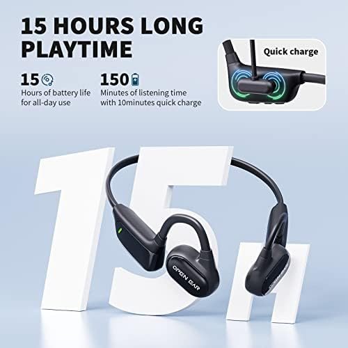 CXK Air Conduction Headphones Open Ear Headphones Bluetooth 5.3 Earbuds with 15H Playtime IPX7 Waterproof HD Sound Wireless Earphones for Running,Cycling,Workouts - Image 3