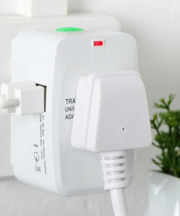 2 Pack Universal Travel Adapter, International Power Adapter with 2 USB Ports, Plug Adapter Travel Adapter Worldwide Universal Charger Power Adapter - for USA, EU, UK, AUS (Double U White 2) - Image 3