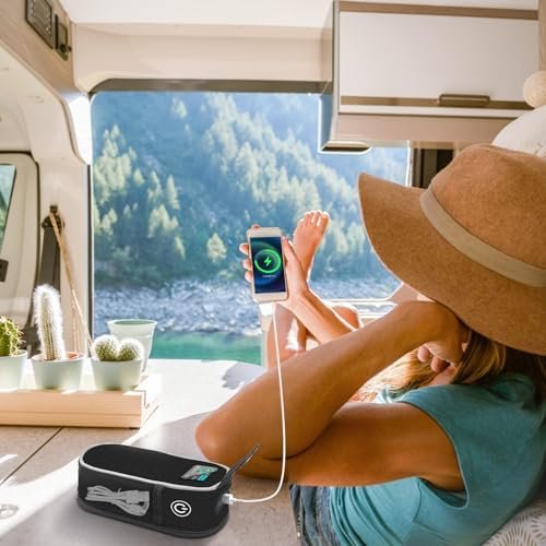 Carrying Case for Anker 737 Power Bank (PowerCore 24K), Portable Travel Storage Bag for Anker 737 24,000mAh Power Bank with Extra Mesh Pocket,power bank Protective Case, Oxford Fabric(Case Only) - Image 7