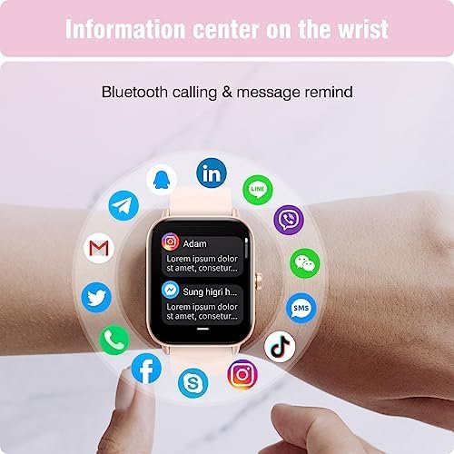 Smart Watch for Women Men, with Bluetooth Calling Alexa Built-in, 1.8" HD Screen Smartwatch with Blood Oxygen Heart Rate Sleep Monitor, 100 Sports Modes for iPhone Android Phones - Image 3