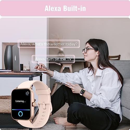 Smart Watch for Women Men, with Bluetooth Calling Alexa Built-in, 1.8" HD Screen Smartwatch with Blood Oxygen Heart Rate Sleep Monitor, 100 Sports Modes for iPhone Android Phones - Image 5