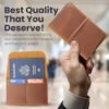 Leather Passport Holder with Travel Wallet, Genuine Leather Passport Cover- Passport Wallet, Leather Folding Wallet for Passports (Strap, Brown) - Image 6