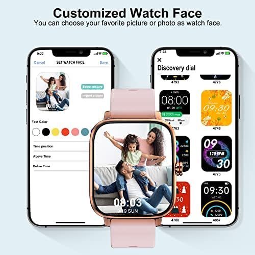 Smartwatch with Full Touch Screen, Text & Call, GPS, Sports Modes for Android & iOS - Pink - Image 4