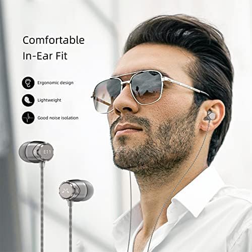 SoundMAGIC E11 Wired Earbuds No Microphone HiFi Stereo Earphones Noise Isolating in Ear Headphones Powerful Bass Tangle Free Cord Gunmetal - Image 6