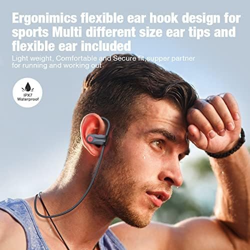 Boean Bluetooth Headphones, Wireless Earbuds with 16 Hours Playtime Bluetooth 5.3 Wireless Headphones HD Deep Bass Stereo Sound Isolation IPX7 Waterproof Earphones for Workout Running Sports - Image 2