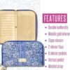 Lilly Pulitzer Travel Wallet Passport Holder, Blue Vegan Leather Wristlet Wallet for Women, Travel Document Organizer, Twisted Up - Image 3