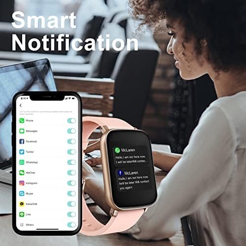 Smart Watch for Android Phones iPhone Compatible, 1.65”Smartwatch Activity Tracker Fitness Smart Watches for Women Men,IP68 Waterproof Watch Pedometer Heart Rate Sleep Monitor (Pink) - Image 7