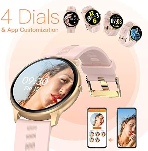 AGPTEK Smart Watch for Women, Smartwatch for Android and iOS Phones IP68 Waterproof Activity Tracker with Full Touch Color Screen Heart Rate Monitor Pedometer Sleep Monitor, Pink - Image 2
