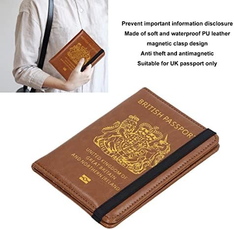 Passport Wallet, Brown United Kingdom Passport Multifunction Card Holder for Business - Image 7