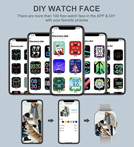 Iaret Smart Watches for Women(Answer/Make Call), Smart Watch for Android Phones iPhone, 1.7" HD Full Touch Screen Waterproof Watches Fitness Tracker with Heart Rate Sleep Steps Monitor Gifts for Women - Image 5