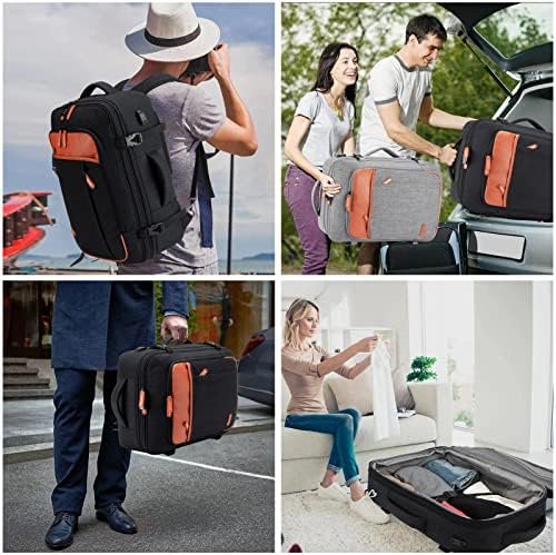 Carry on Travel Backpacks, Extra Large 40L Flight Approved for Men & Women,Expandable Suitcase With 4 Packing Cubes,Water Resistant Luggage Daypack Business Weekender Bag,Black - Image 7