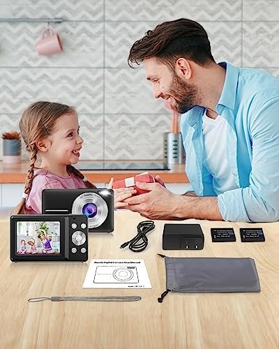 Digital Camera,Kids Camera with 32GB Card,Nsoela FHD 1080P 44MP Compact Vlogging Camera,Point and Shoot Camera 16X Digital Zoom, Portable Mini Kids Camera for Teens Students (Black) - Image 9