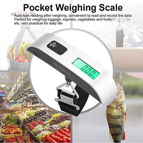 Digital Luggage Scale, LCD Display Portable Handheld Baggage Scale with Hook for Travel, Suitcase or Carry Bag, 110 Pounds - Image 7
