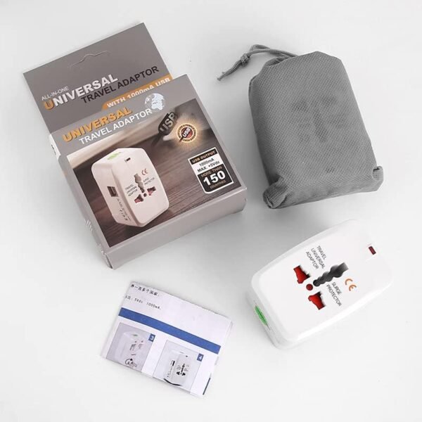 2 Pack Universal Travel Adapter, International Power Adapter with 2 USB Ports, Plug Adapter Travel Adapter Worldwide Universal Charger Power Adapter - for USA, EU, UK, AUS (Double U White 2) - Image 7