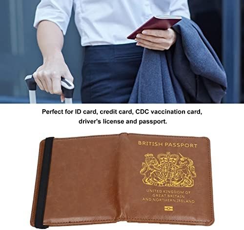 Passport Wallet, Brown United Kingdom Passport Multifunction Card Holder for Business - Image 2