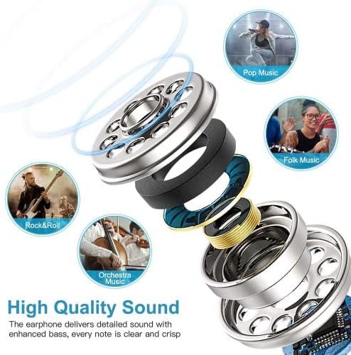 Earbuds Earphones with Microphone, 5 Pack Wired Heavy Bass Headphones, Earphone with Noise Isolating, Fits 3.5mm Interface for iPad, Desktop - Image 2