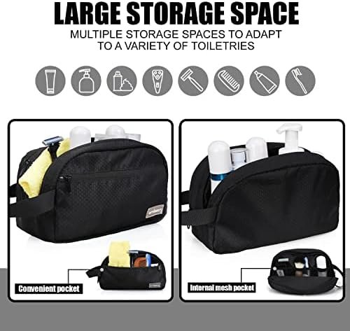 emissary Nylon Men's Toiletry Bag - Large Waterproof Shower Bag - Travel Toiletries Bag - Dopp Kitt for Men - Toiletry Bag for Men and Women - Shaving Bag for Men Travel (Black Water-Resistant) - Image 5
